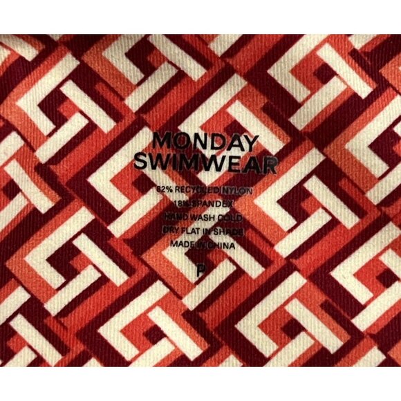 MONDAY Swimwear Capri Thong Bikini Bottoms in Lattice Geo - Picture 5 of 5